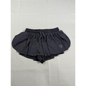 luogongzi Gray Athletic Running Shorts Women's S Skirted Nylon Blend Workout Gym